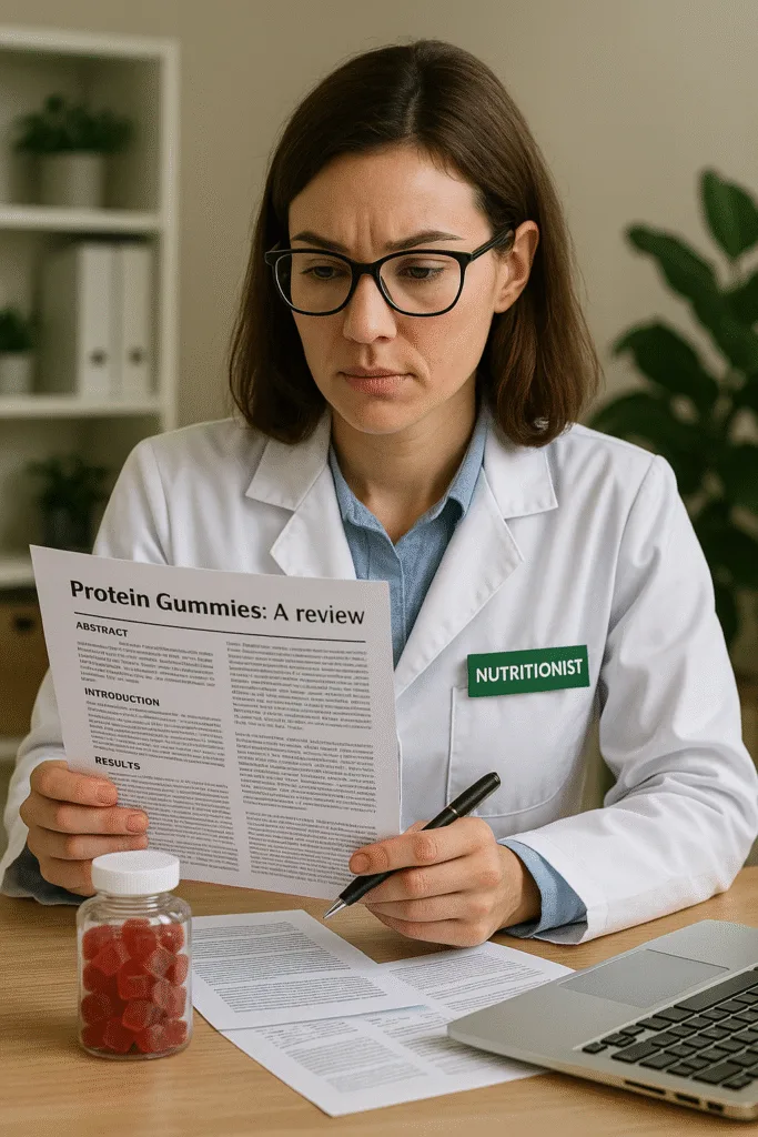 Expert review process for whey protein gummies articles